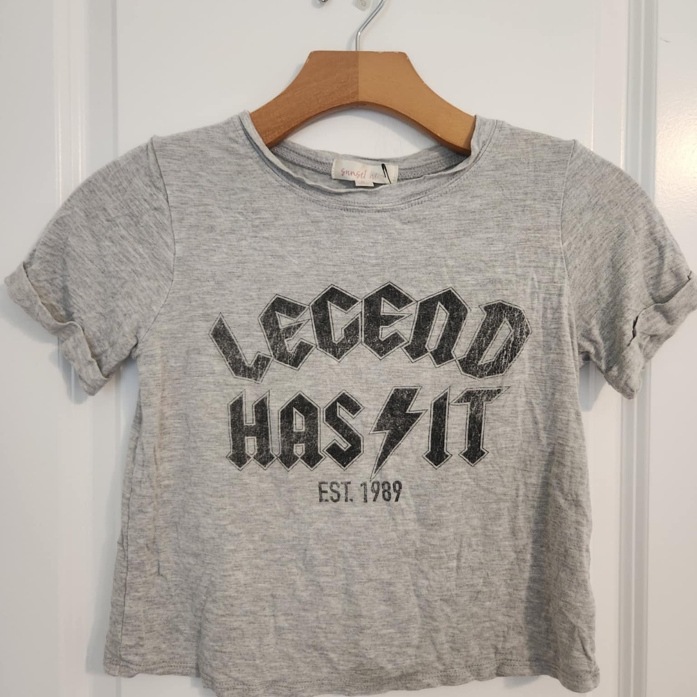 Gray Kids T-Shirt with Graphic Print